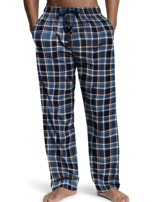 Hanes Men`s Logo Woven Plaid Pant