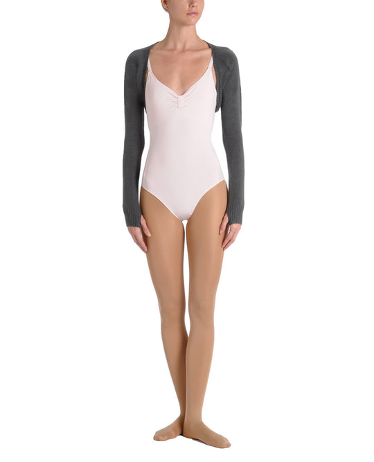 Danskin Women`s Warmers Tie Front Cropped Sweater