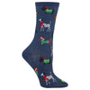 Hot Sox Womens Christmas Dogs Crew Socks