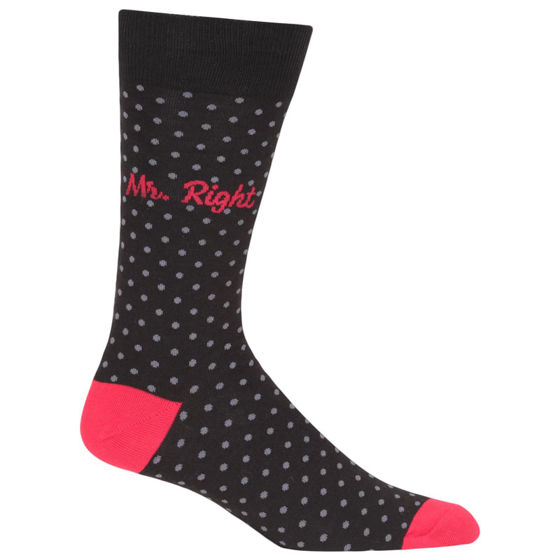 Hot Sox Mens Mr. Right Crew Socks