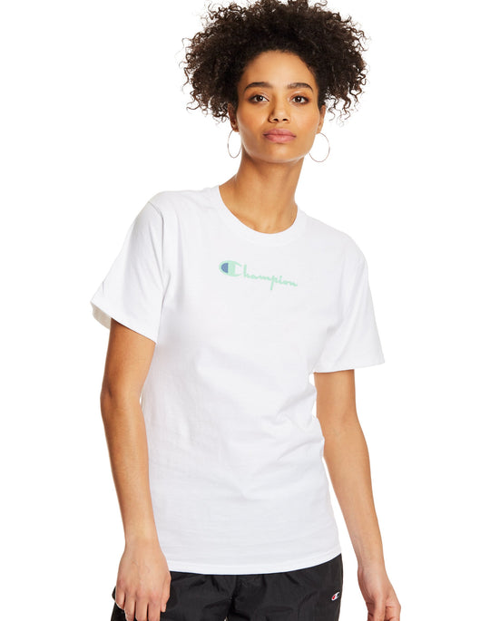 Champion Mens Classic Short-Sleeve Jersey Tee, L, White
