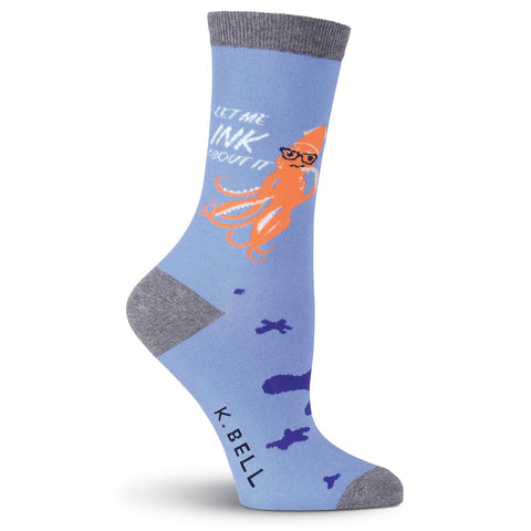 K. Bell Womens Squid Ink Crew Socks
