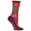 Hot Sox Womens Christmas Cactus Crew Socks