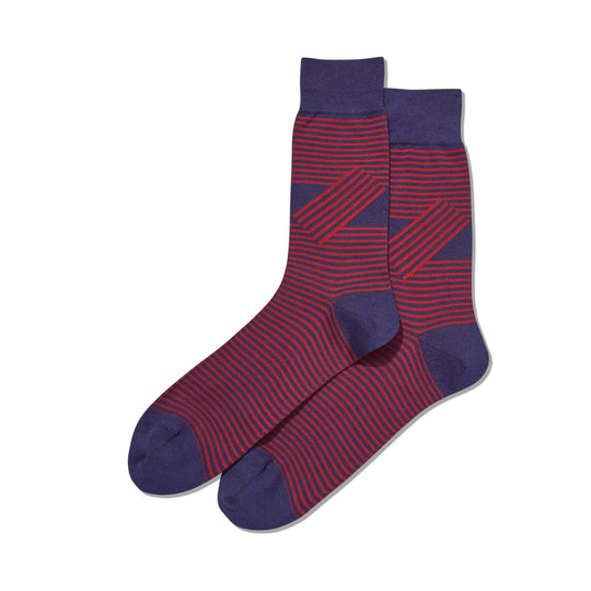 Hot Sox Mens Unparalleled Stripes Crew Socks