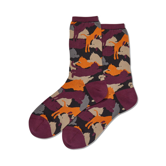 Hot Sox Womens Lion Camouflage Crew Socks