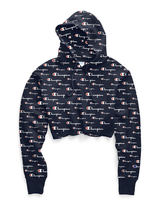 Champion Life Womens Reverse Weave Cropped Cut Off Pullover Hoodie