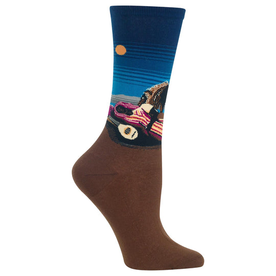 Hot Sox Womens Henri Rousseaus The Sleeping Gypsy Crew Socks
