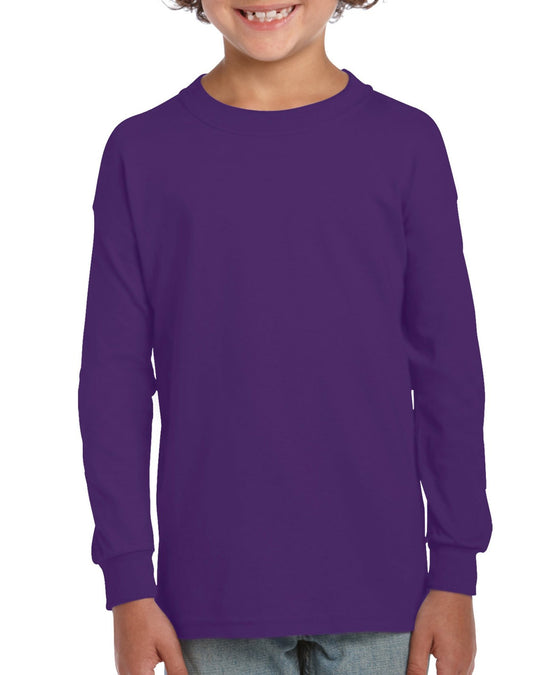 Gildan Youth Ultra Cotton Long Sleeve T-Shirt, XL, Purple