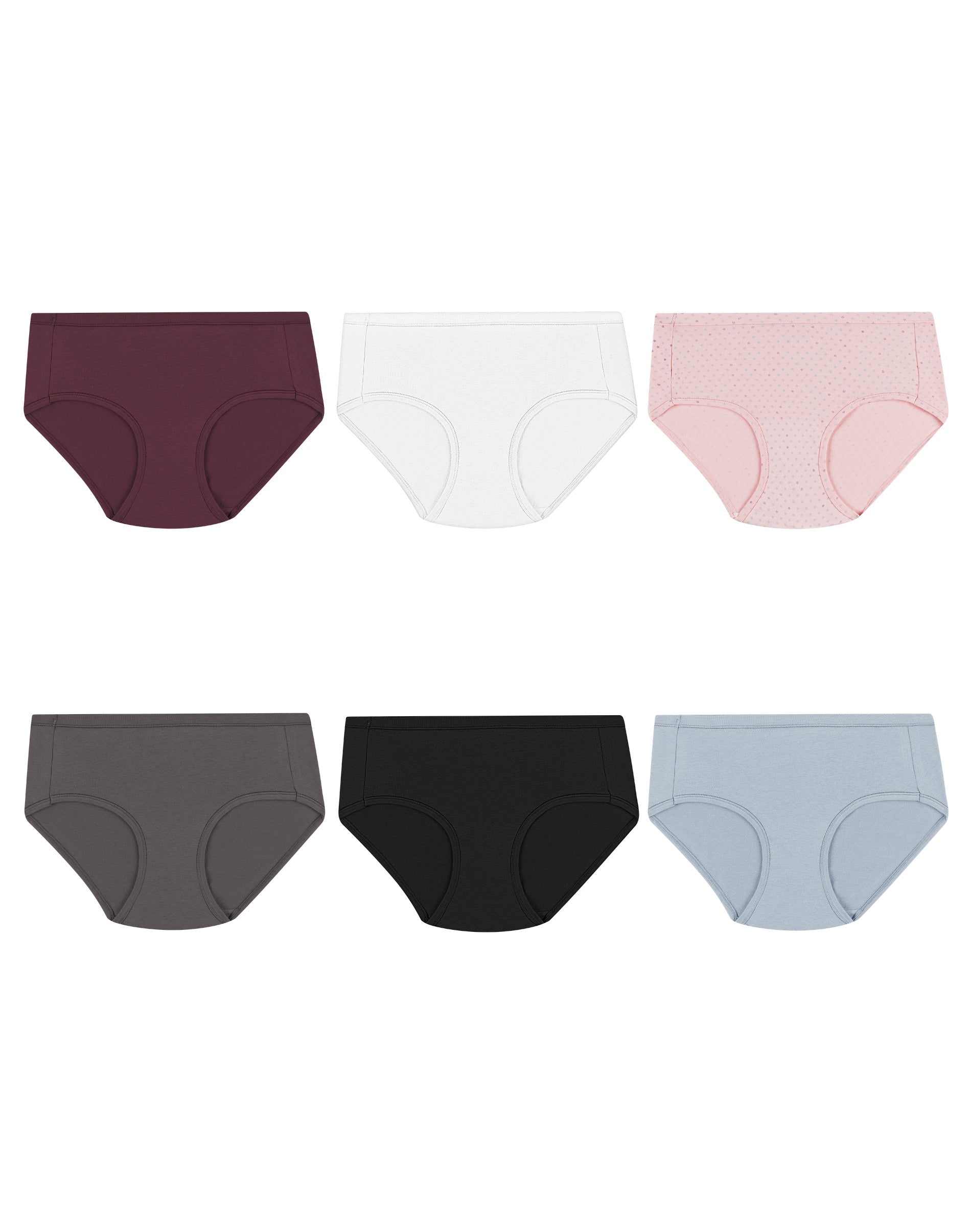 ET39EG - Hanes Women's Cotton Stretch Low Rise Brief With ComfortSoft®  Waistband 6-Pack