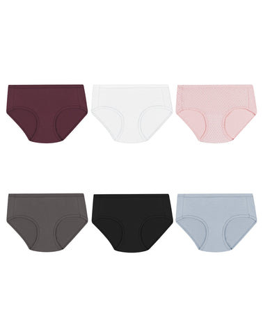 Hanes Women's Cotton Stretch Low Rise Brief With ComfortSoft® Waistband 6-Pack