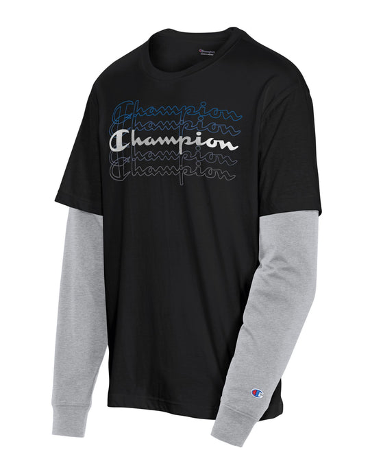 Champion Mens Jersey 2-Fer Tee