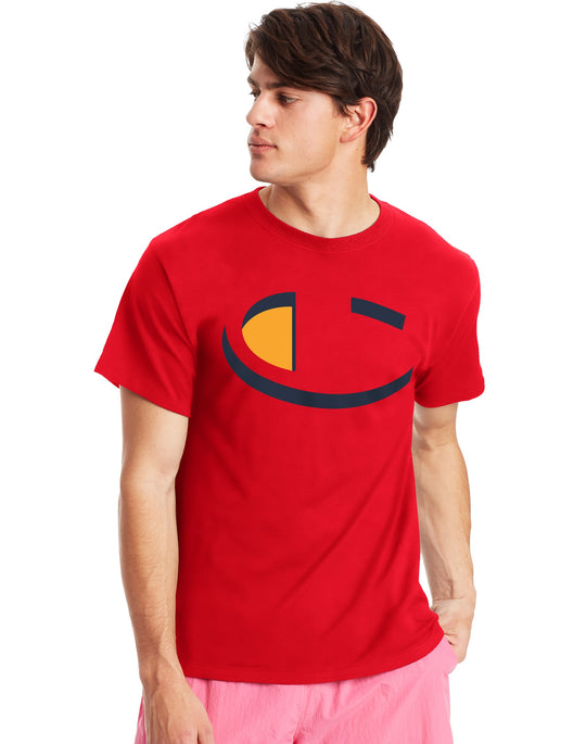 Champion Mens Classic Short-Sleeve Jersey Tee, L, Oxford Grey