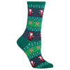 Hot Sox Womens Santa Fair Isle Crew Socks