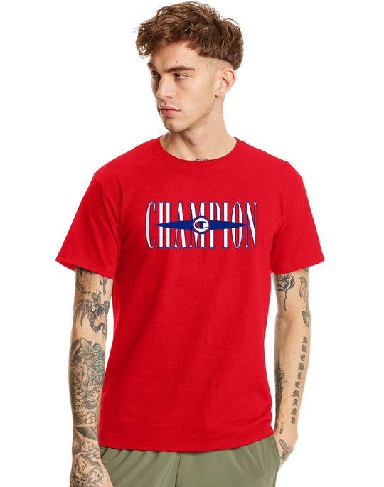 Champion Mens Classic Short-Sleeve Jersey Tee, L, Granite Heather