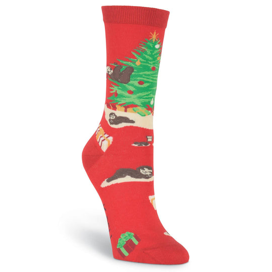 K. Bell Womens Christmas Sloths Crew Socks