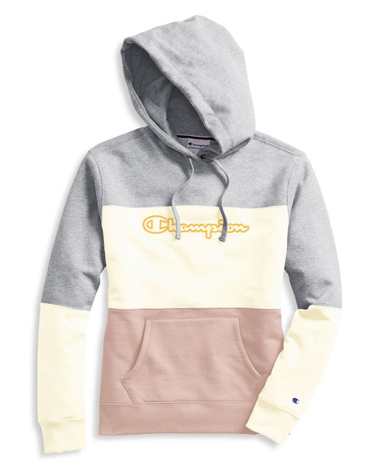 Champion Womens Powerblend Colorblock Hoodie