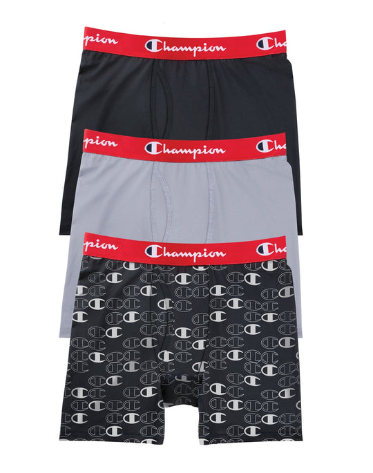Champion Mens Everyday Active Boxer Briefs 3-Pack, 2XL