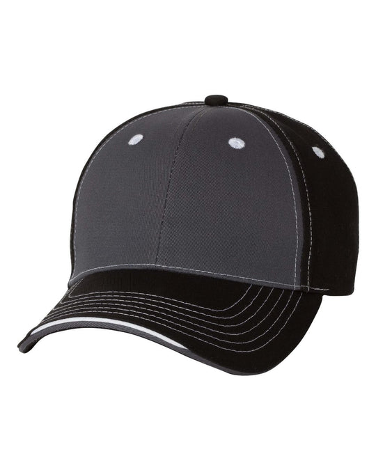 Sportsman Tri-Color Cap, One Size, White/Black