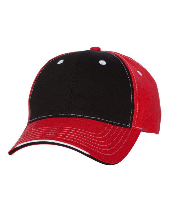 Sportsman Tri-Color Cap, One Size, White/Black