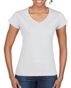 Gildan Ladies Softstyle V-Neck T-Shirt, L, White