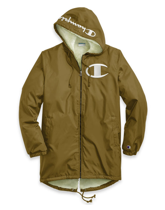 Champion Life Mens Sherpa-Lined Stadium Jacket, L, Black