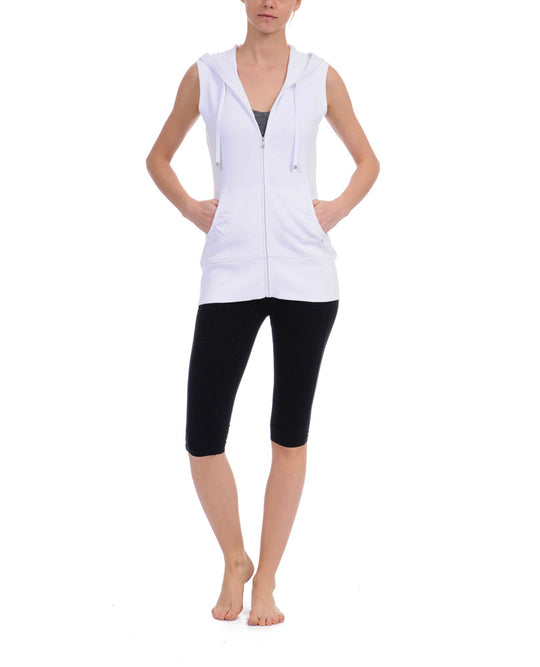 Danskin Women's Active French Terry Hooded Vest