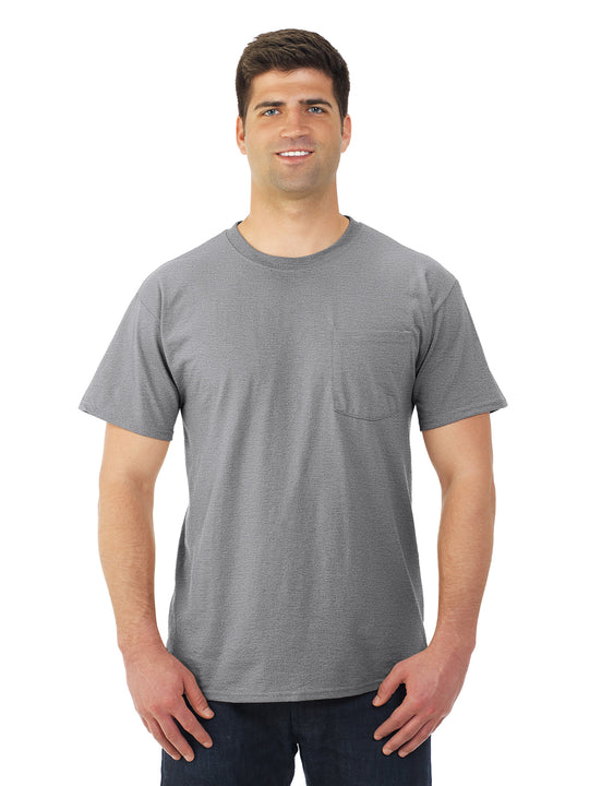 Jerzees Mens DRI-POWER Active Short Sleeve Pocket Crew T-Shirt