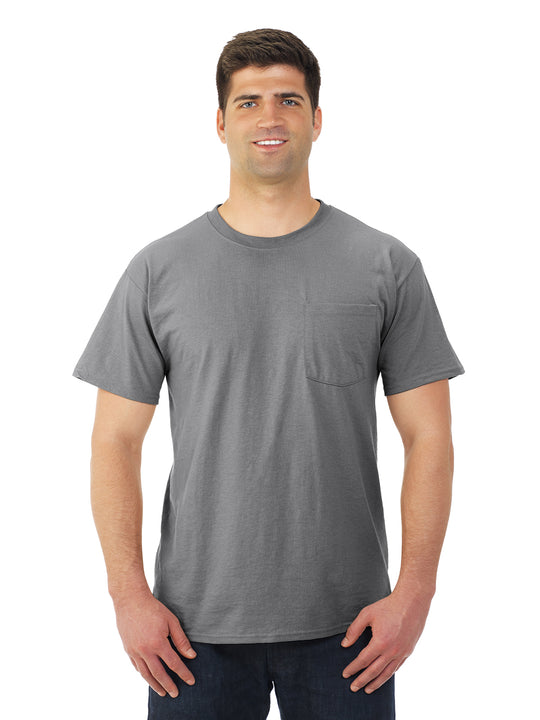 Jerzees Mens DRI-POWER Active Short Sleeve Pocket Crew T-Shirt