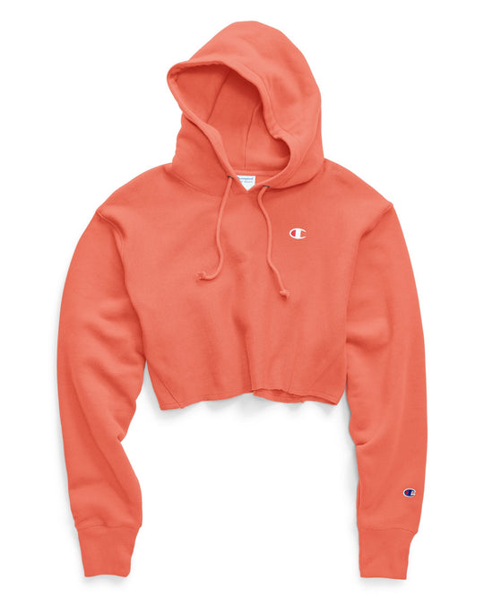 Champion Life Womens Reverse Weave Cropped Cut Off Pullover Hoodie
