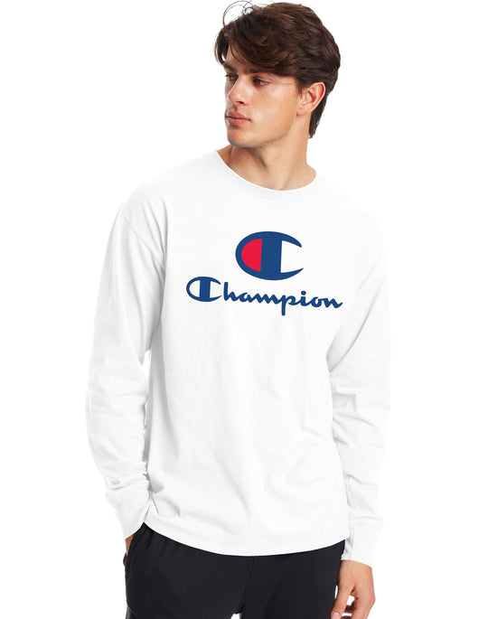 Champion Mens Classic Jersey Long-Sleeve Tee