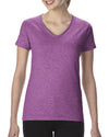 Gildan Ladies Heavy Cotton V-Neck T-Shirt, XL, Purple