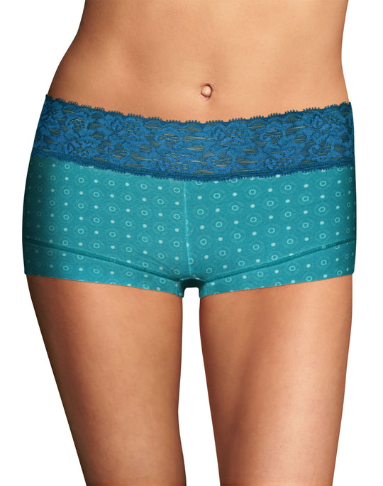 Maidenform Women`s Cotton Dream Boyshort with Lace
