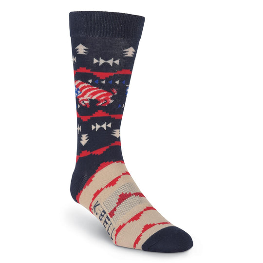 K. Bell Mens USA Bison American Made Crew Socks