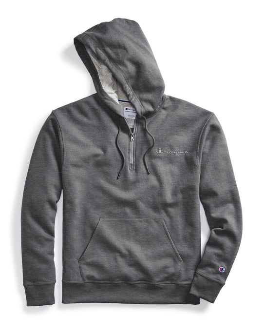 Champion Mens Powerblend Fleece Quarter Zip Hoodie
