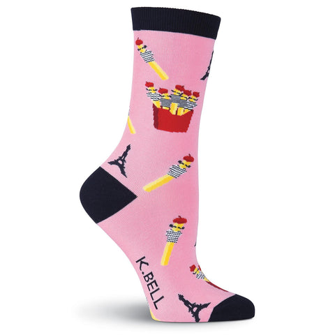 K. Bell Womens French Fries Crew Socks