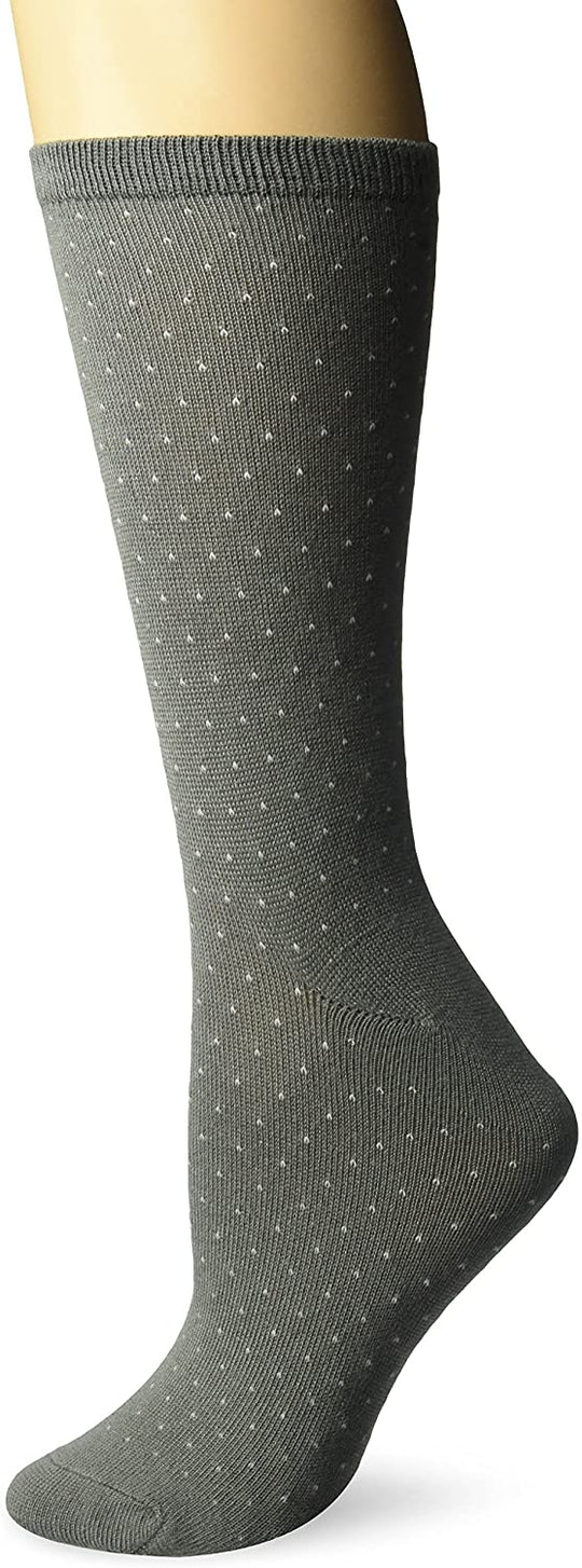 Fruit Of The Loom Womens Dot Crew Sock, Shoe Size 4-10, Black