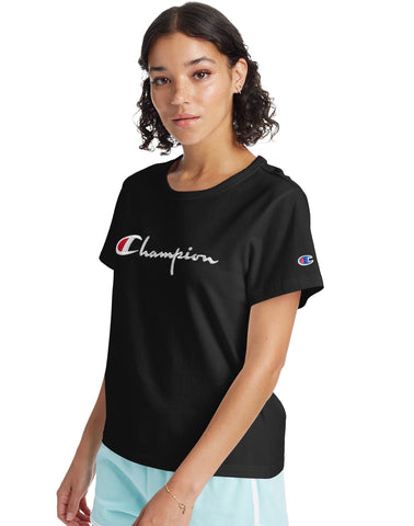 Champion Life Womens Girlfriend Tee, L, Black