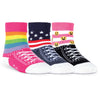 K. Bell Infants Rainbow Stripe Shoe Three Pair Crew Socks