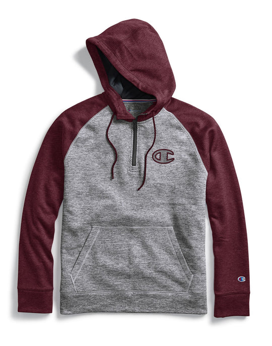 Champion Mens Stadium Fleece Quarter Zip Hoodie