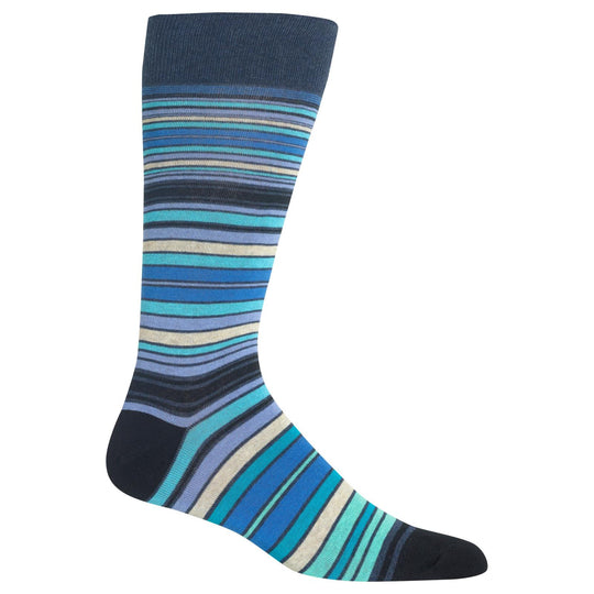 Hot Sox Mens Variegated Stripe Crew Socks