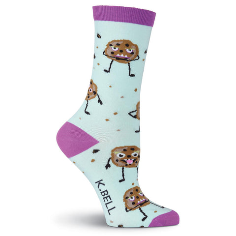 K. Bell Womens Cookie Monster Crew Socks