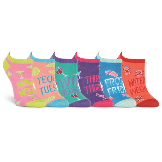 K. Bell Womens Happy Hour No Show Socks Six Pair Pack