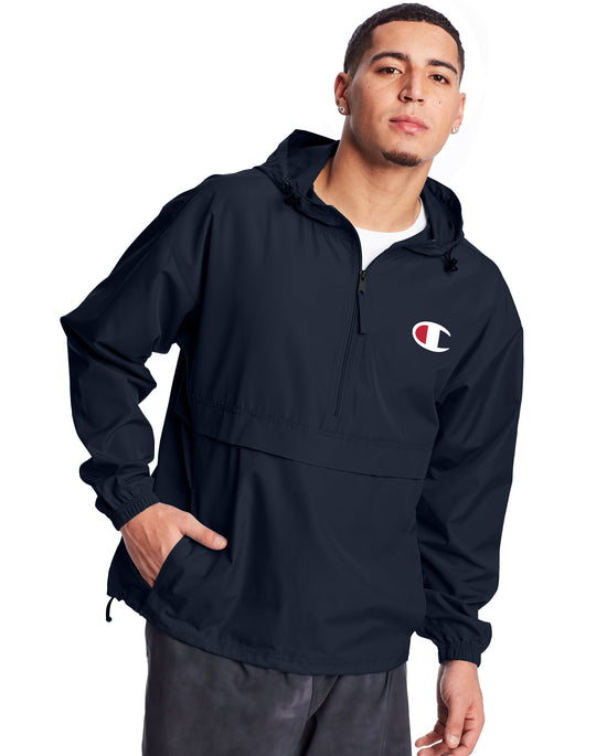 Champion Mens Stadium Packable Jacket, L, Black