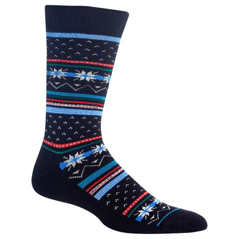 Hot Sox Mens Fair Isle Crew Socks