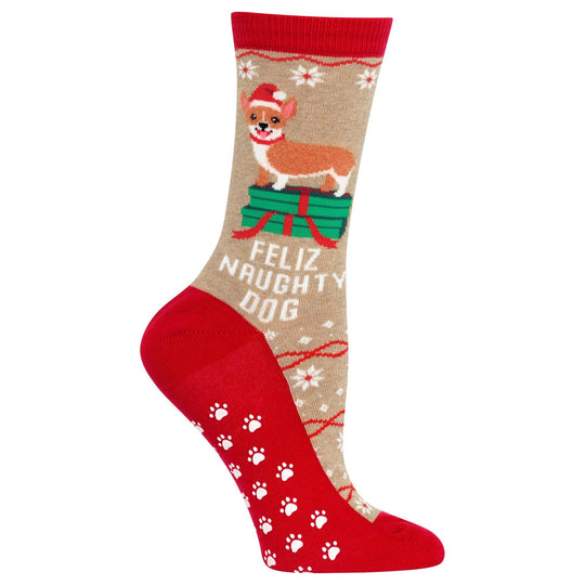 Hot Sox Womens Feliz Naughty Dog Crew Socks