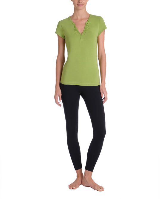 Danskin Women`s Fashion Yoga Essentials V-Neck T-Shirt