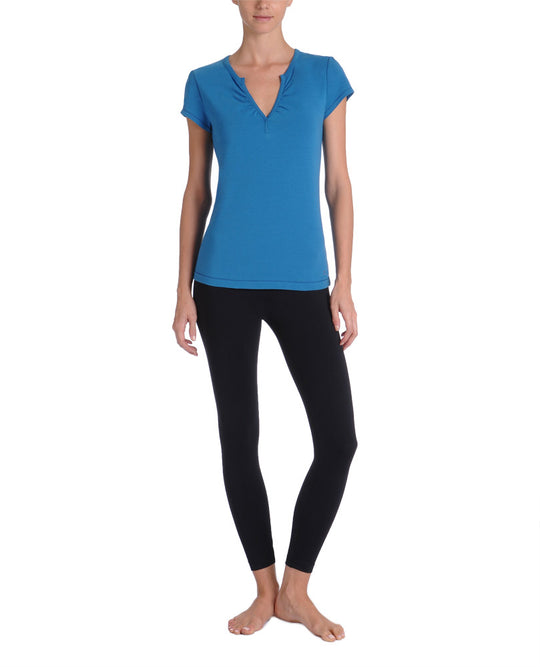 Danskin Women`s Fashion Yoga Essentials V-Neck T-Shirt