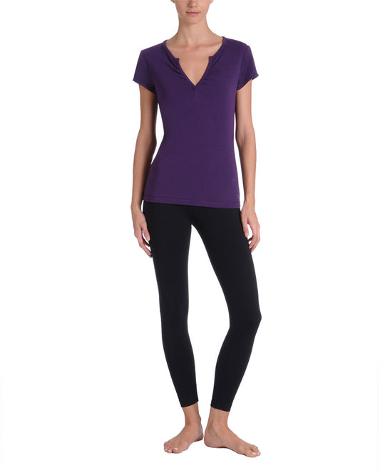 Danskin Women`s Fashion Yoga Essentials V-Neck T-Shirt