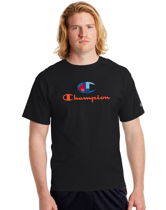 Champion Mens Classic Short-Sleeve Jersey Tee, M, Granite Heather