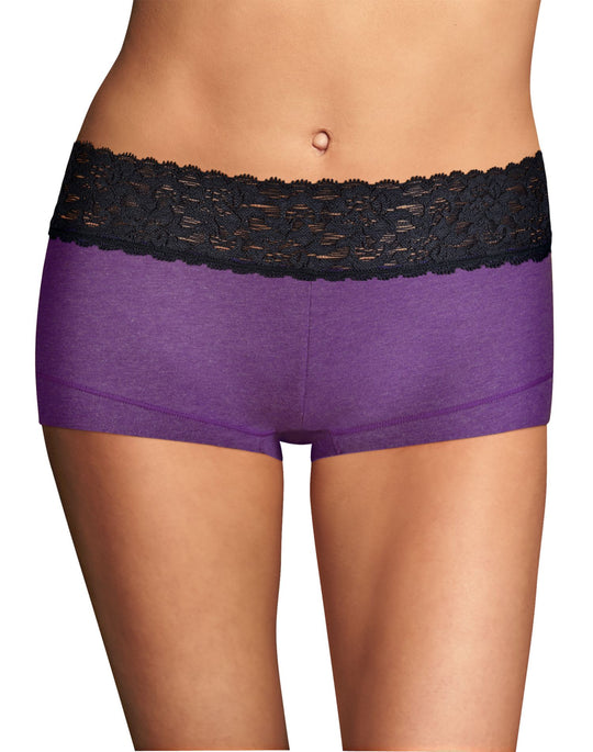 Maidenform Women`s Cotton Dream Boyshort with Lace